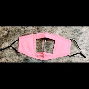 Face Mask with Window in Light Pink